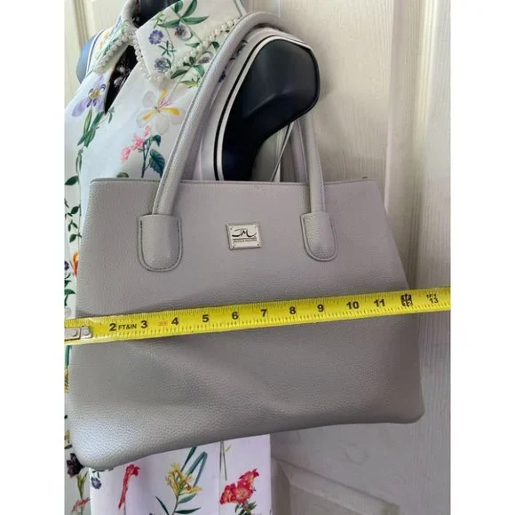 Jessica Moore Gray Faux Leather Shoulder Bag - Picture 7 of 11